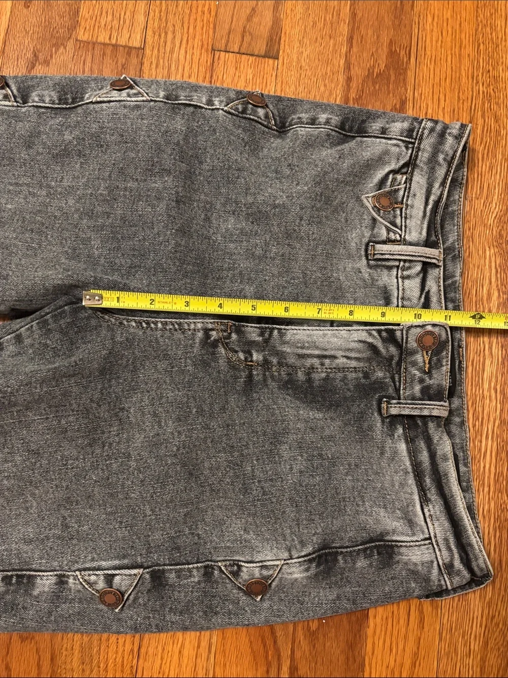 Judy Blue Gray Side-Button Flare Jeans - Picture 8 of 10